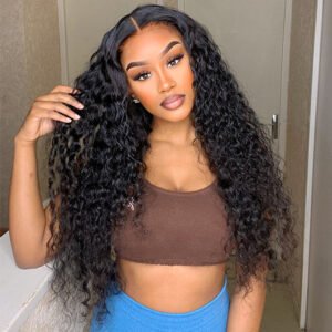13x4 Transparent Water Wave Frontal Wig - Premium Human Hair, Soft and Natural Look