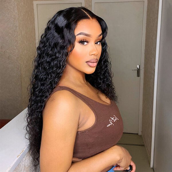 13x4 Transparent Water Wave Frontal Wig - Premium Human Hair, Soft and Natural Look - Image 3