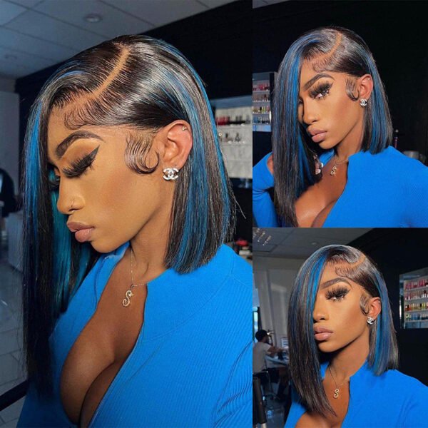 Ombre Highlight Straight Bob Wig 1B/27 – 100% Human Hair, Glueless, Natural Look - Image 4