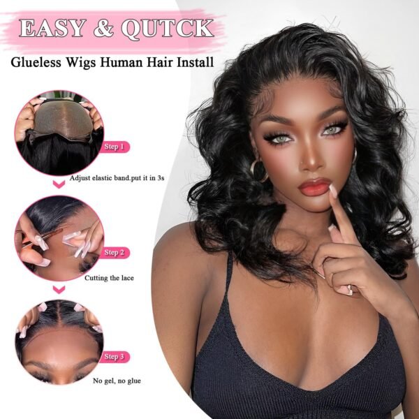 13x6 HD Lace Front Bob Wig - Premium Body Wave Human Hair - Image 3