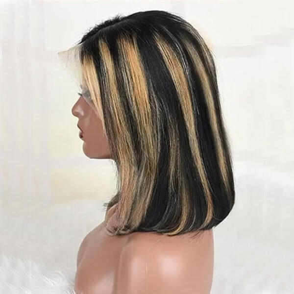 Ombre Highlight Straight Bob Wig 1B/27 – 100% Human Hair, Glueless, Natural Look - Image 5